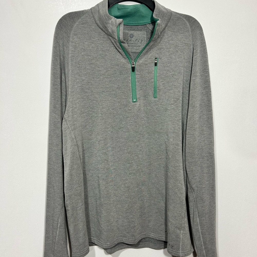 Free Fly Viscose Bamboo Grey Casual Comfy Women’s Half Zip Pullover Size M